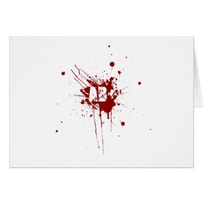 AB positive Blood Type Donation Vampire Zombie Cards by ktreadwe