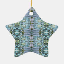 Abalone Blue Designed Star Front Ornament