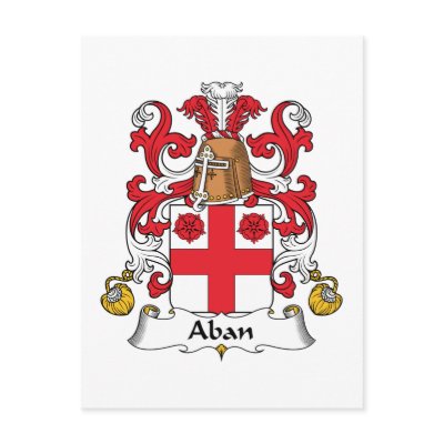 Aban Family Crest Postcard by coatsofarms