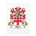 Aban Family Crest postcards