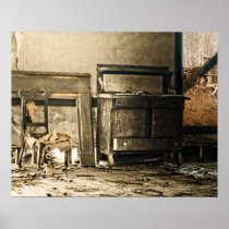 Abandoned Antique Furniture Poster