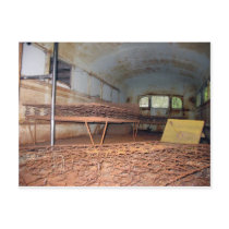 Abandoned Bus Interior Bed Coils Photograph Post Card