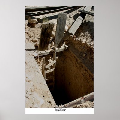 Abandoned Mine Shaft, Gemfield, Nevada Print by daysrays