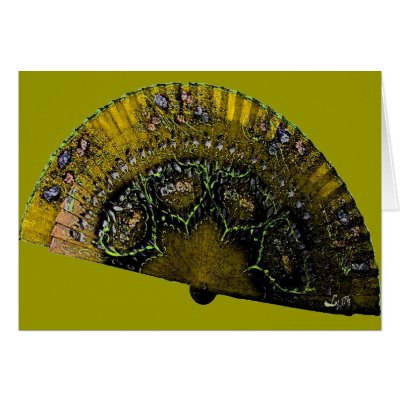 ABANICO DE OCHUN BY LIZ LOZ GREETING CARD by AFROFUSION