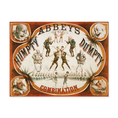 Abbey's Humpty Dumpty Combination Circus Poster Postcard by VintagerieEphemera