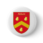 Abbott Coat of Arms/Family Crest Pinback Button
