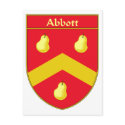 Abbott Coat of Arms/Family Crest postcards