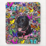 Abby in Butterflies – Black Lab in Butterflies Mouse Pads