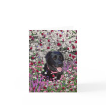 Abby in Flowers – Black Lab in Flowers Greeting Cards