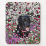 Abby in Flowers – Black Lab in Flowers Mousepad