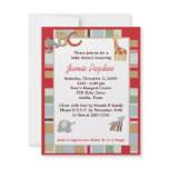ABC Alphabet Soup Striped Baby Shower Invitation