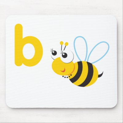 ABC Animals Betty Bee Mousepads by PaddleDuck