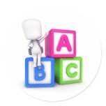 ABC Blocks Kid Round Sticker
