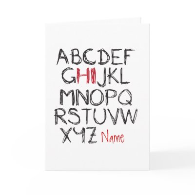 ABC Hi Personalised name greeting Greeting Cards by RosalindWilson