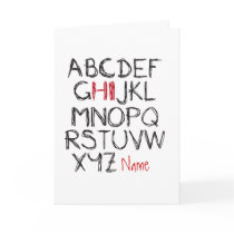 ABC Hi Personalised name greeting Greeting Cards