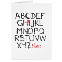 ABC Hi Personalised name greeting Greeting Cards