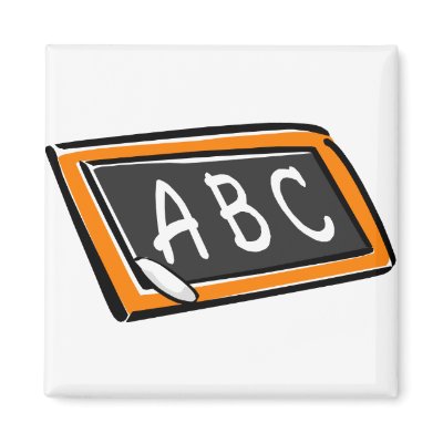 ABC On Blackboard Refrigerator Magnets by BackToSchoolDays