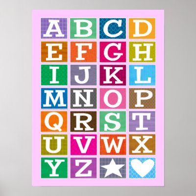 ABC Poster (Pink) by konceptskids