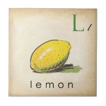 ABC Tiles the Letter L  |  Vintage Style Tiles