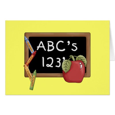 Abcs 123s Tshirts and Gifts Greeting Card by school_teacher