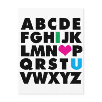 ABC's of Love Post Card