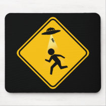 Abduction Road Sign Mouse Pads