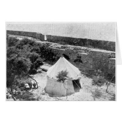 `Abdu'l-Baha's garden and tent in Akka Greeting Cards by Historical_Images