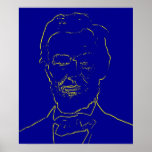 Abe in blue and yellow pop art poster