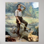 Abe Lincoln Chopping Wood posters