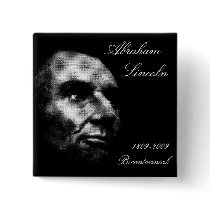 Abe Lincoln - Elegant White on Black Pin