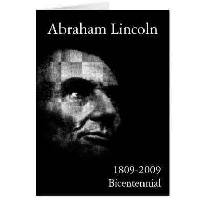 Abe Lincoln - Elegant White on Black Greeting Cards by spacedust