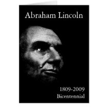 Abe Lincoln - Elegant White on Black Greeting Cards
