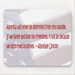 Abe Lincoln Quote Mouse Pad