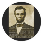 Abe Lincoln Round Sticker