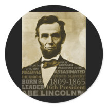 Abe Lincoln Round Sticker