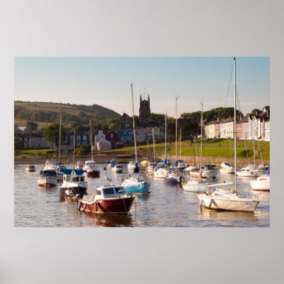 Aberaeron Harbour Print by qballds