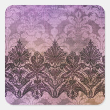 ABERDEEN HEIRLOOM, LACE & DAMASK: PARISIAN PLUM SQUARE STICKER