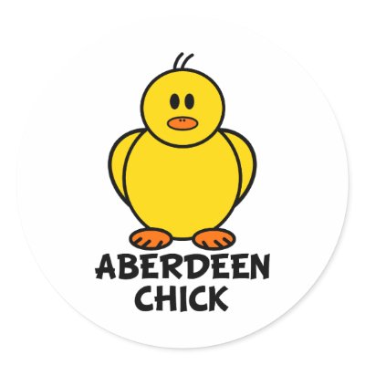 Aberdeen Washington Chick Round Sticker by chicktshirts8