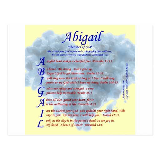 Abigail Acrostic Post Card | Zazzle.co.uk