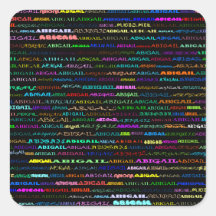 Abigail Text Design I Square Sticker