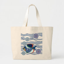 Aboriginal Dot Art Fish-01 Canvas Bags
