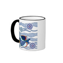 Aboriginal Dot Art Fish-01 Coffee Mugs