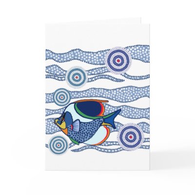 Aboriginal Fish Greetings Greeting Card by ArtbyJean