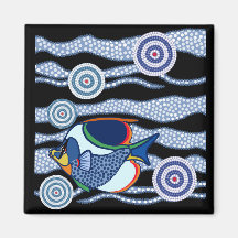 Aboriginal Fish Refrigerator Magnets