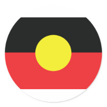 aborigini australia flag round stickers