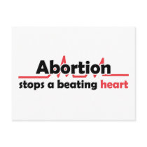Abortion stops a beating heart postcards