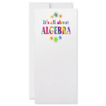 About Algebra Personalized Rack Card