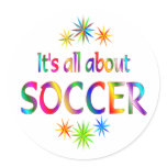 About Soccer Round Sticker