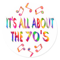 About the 70s round sticker