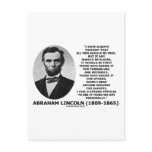 Abraham Lincoln All Men Should Be Free Slavery Post Cards